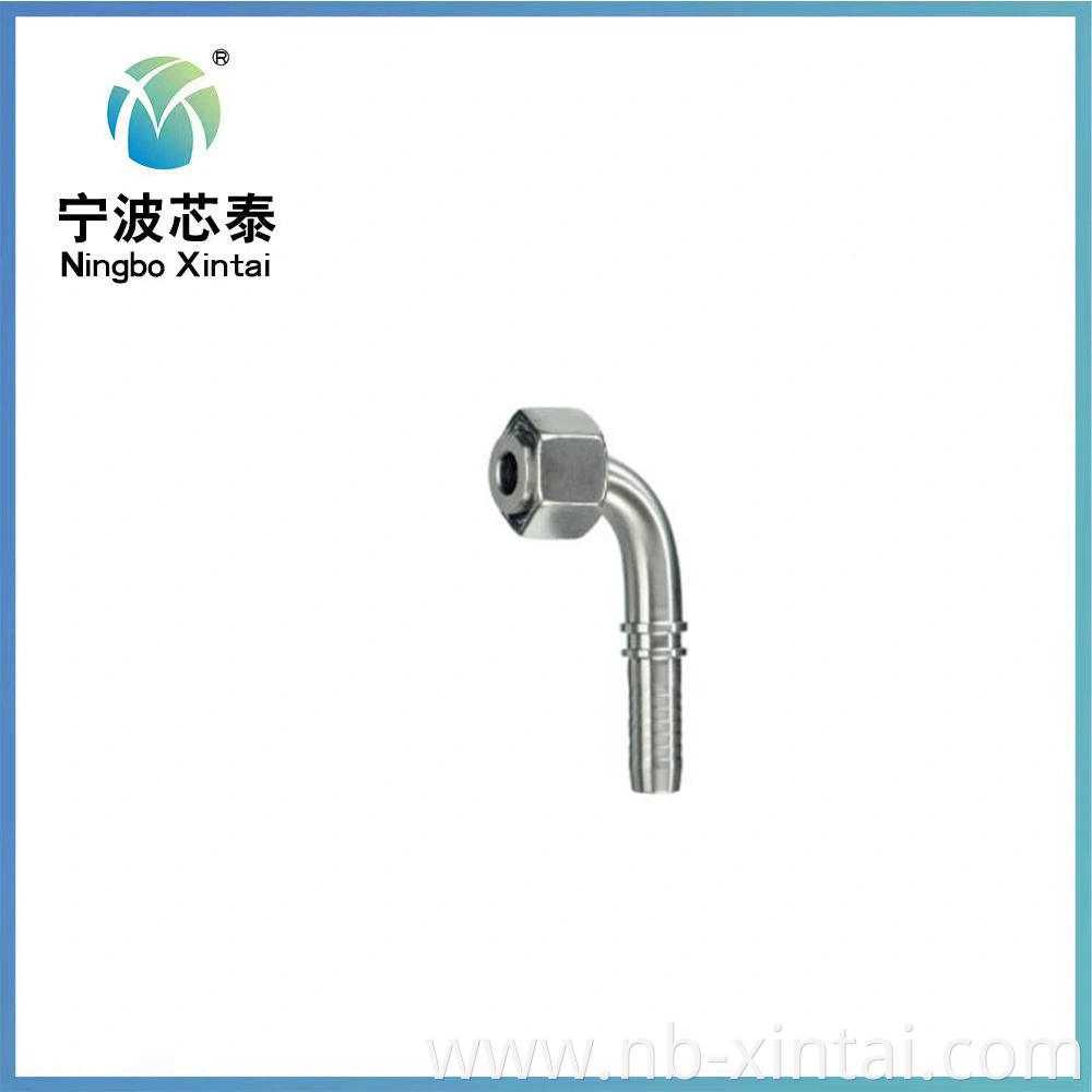 Hydraulic Stainless Steel Bsp 90º Swept Female Flat-Faced Hose Insert Fitting